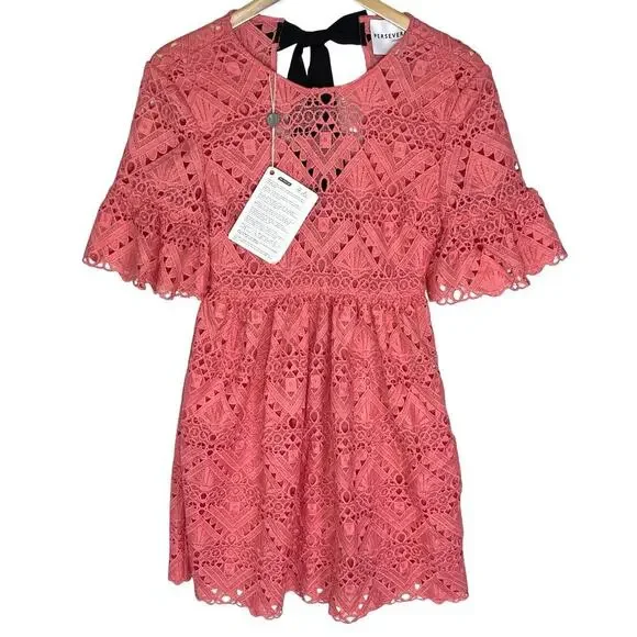white lace flowy short dress Arianna White Lace Halter Mini Dress - Size L - Mustard Seed